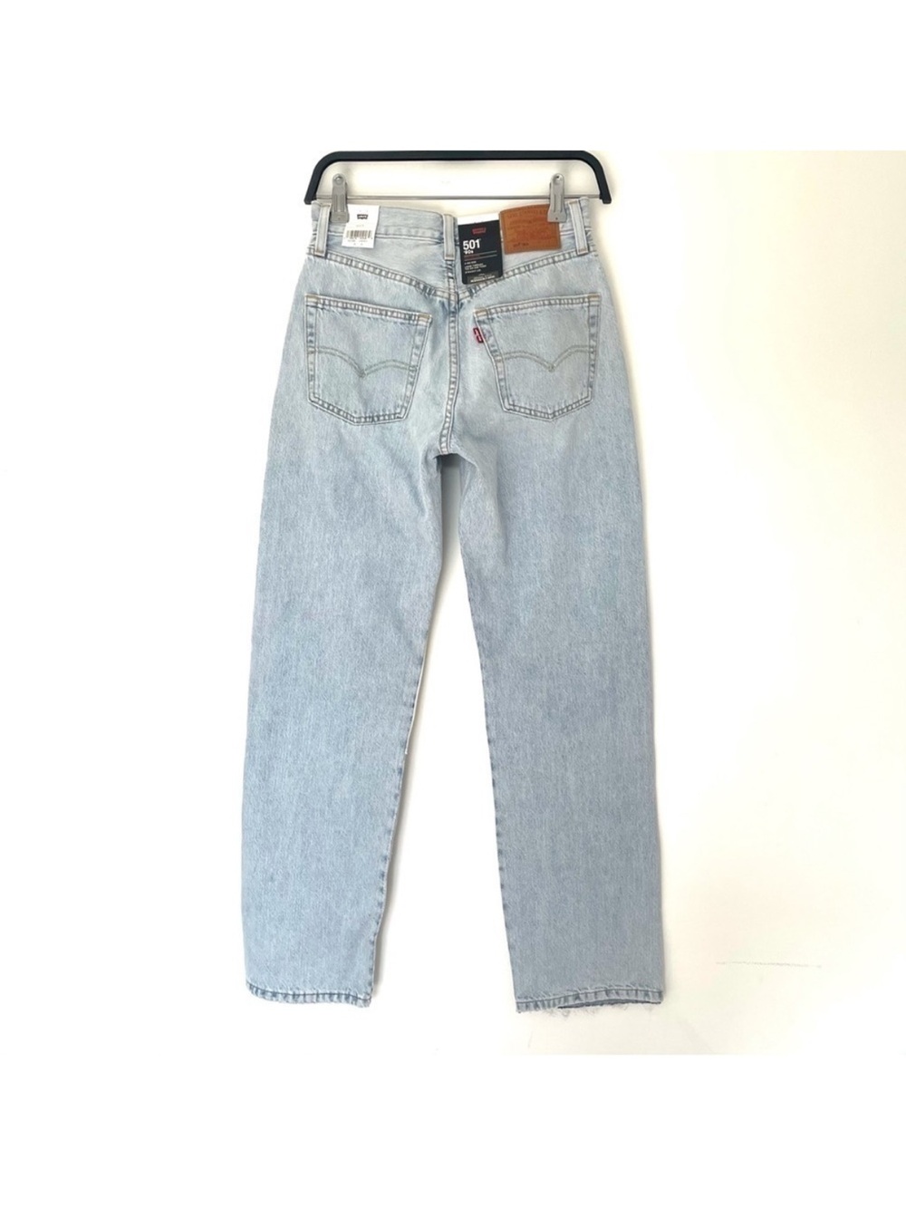 New LEVI’S Light Wash Patchwork Straight Leg Jeans - Picture 7 of 11
